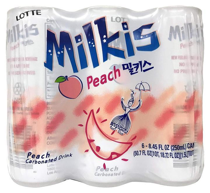 LOTTE Milkis Peach Pack (6 Cans)