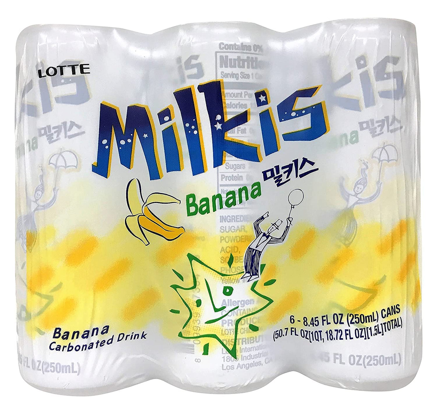 LOTTE Milkis Banana Pack (6 Cans)