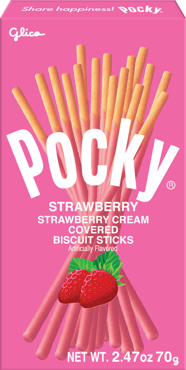 Glico Pocky Strawberry Biscuit Sticks (70g)