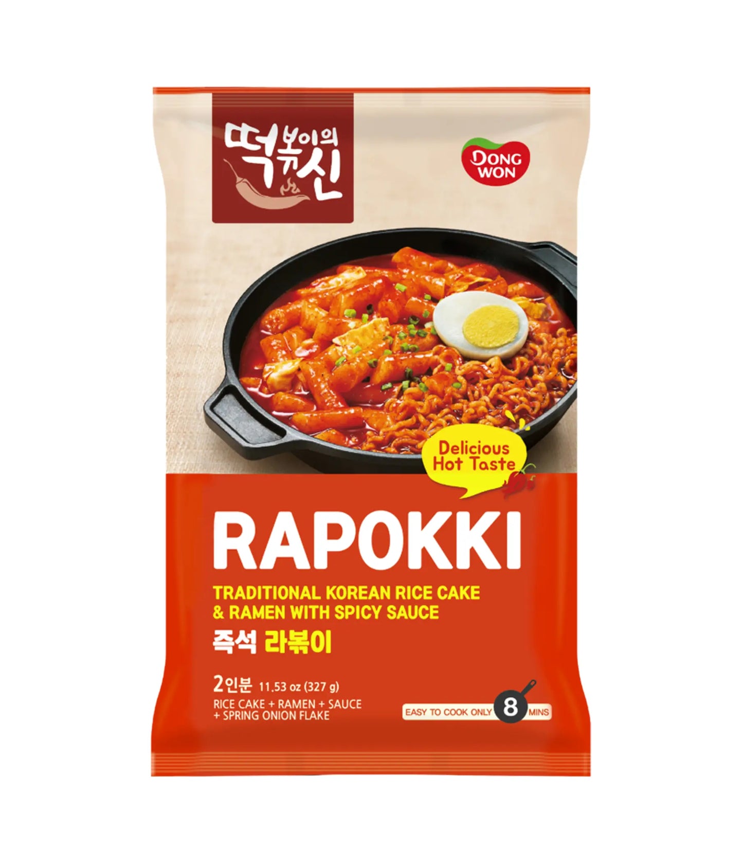 DONGWON Hot Flavoured Korean Rice Cake & Ramen Rapokki
