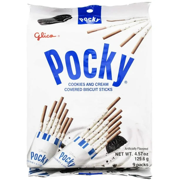 Glico Pocky Cookies & Cream bag (9 Packs)