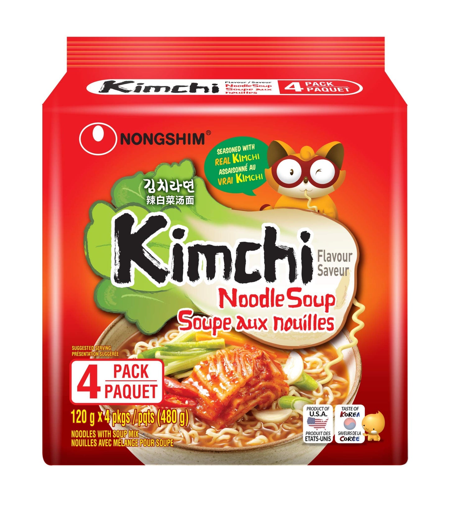 NONGSHIM Kimchi Flavour Noodles (4 Pack)