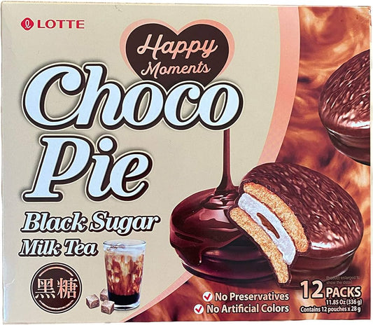 LOTTE Choco Pie Black Sugar Milk Tea Flavour