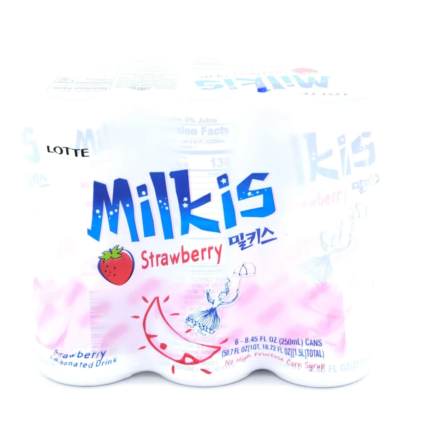 LOTTE Milkis Strawberry Pack (6 Cans)