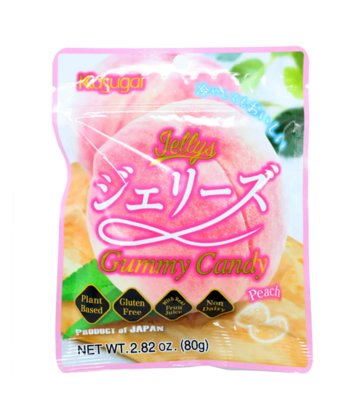 KASUGAI Jelly Gummy Peach Flavour Candy (80g)