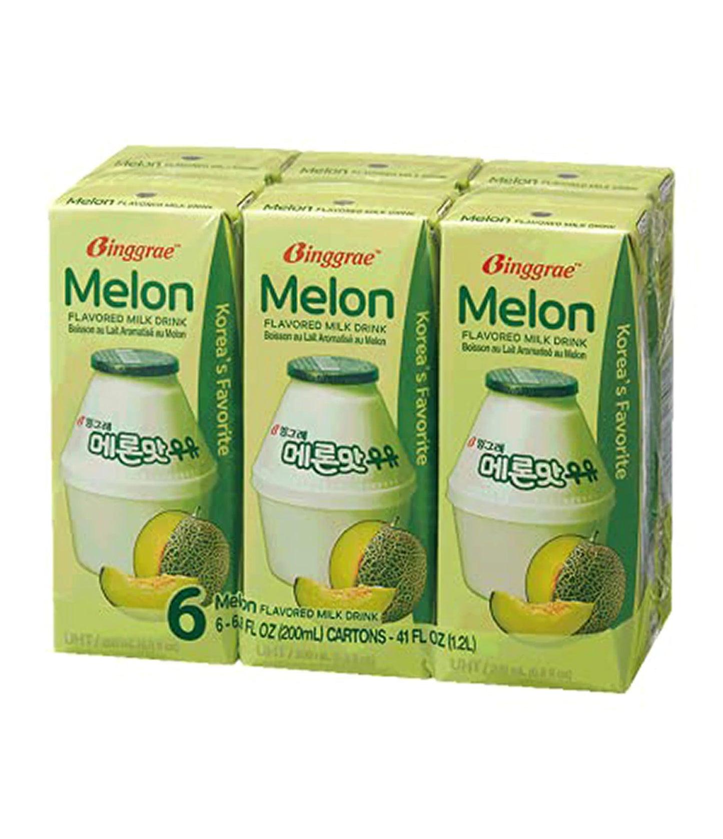Binggrae Melon Flavoured Milk Drink (6 Pack)
