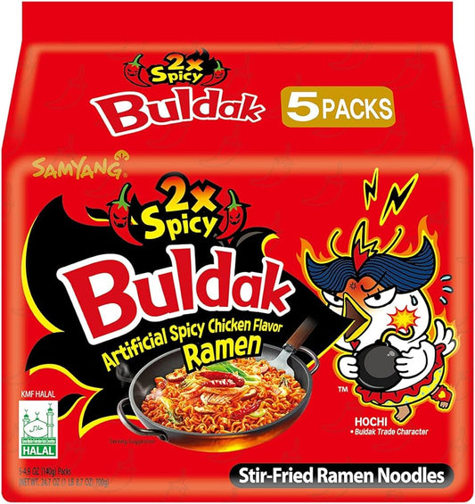 Samyang Buldak 2X Hot Chicken Flavour Ramen (5 Packs)